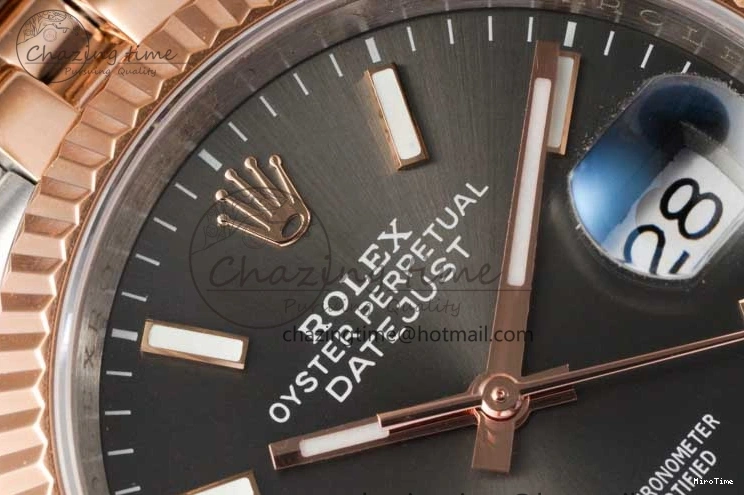 MiroTime 0504 DateJust 36 SS RG DIWF 1:1 Best Edition 904L Steel Gray Stick Dial on Jubilee Bracelet SA Original 2321